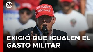 Trump exigió que la OTAN iguale el gasto militar de EEUU para Ucrania [upl. by Warton730]