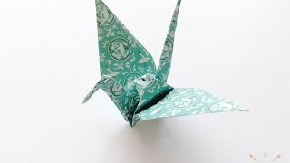 Easy Origami Crane tutorial [upl. by Ana]