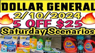 2102024 🔥Dollar General Couponing 5 off 25 Saturday Scenarios  dollargeneral extremecouponing [upl. by Alves876]