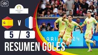 España vs Francia  53  Resumen y Goles  París 2024 Fútbol masculino  españa francia [upl. by Hcire]