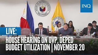 LIVE House hearing on OVP DepEd budget utilization  Nov 20 [upl. by Nosyt386]