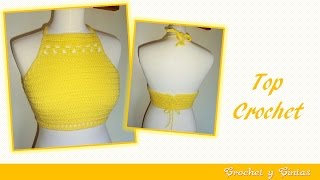 Top crop halter tejido a crochet ganchillo – Parte 1 [upl. by Bevash]