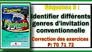 Parcours français Identifier différents genres dinvitation conventionnelle 3AC [upl. by Philander529]