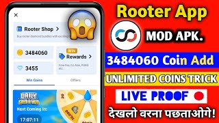 rooter mod apk unlimited coins  Rooter App Se Coin Kaise Kamaye  rooter unlimited coin trick 2022 [upl. by Jewett]