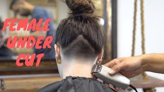 FEMALE UNDERCUT  HOW TO WOMENS TAPER FADE HAIRCUT [upl. by Nevaj]