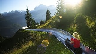 Long Toboggan Run High in the Swiss Alps [upl. by Annalee]