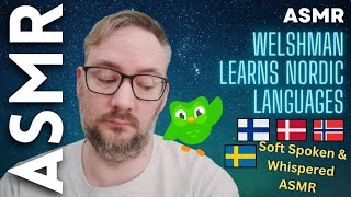 I study the Nordic languages writing sounds on a tablet Duolingo whispers ASMR [upl. by Randolf]