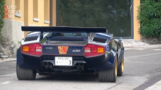 Valentino Balboni driving the Lamborghini Countach Walter Wolf Edition  Villa dEste 2021 [upl. by Martino]