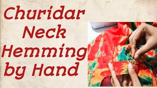 Churidar Neck Hand‌ Hemming malayalam [upl. by Arat]