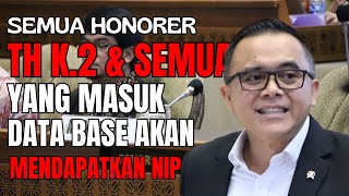 MenpanRB TEGASKAN Semua Honorer K2 amp Honorer yang Masuk Data Base BKN Pasti Akan Mendapatkan NIP [upl. by Valorie]