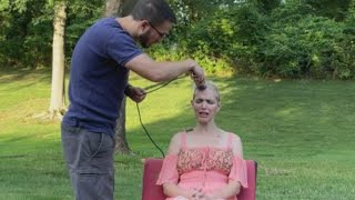 CANCER PATIENT SHAVES HEAD in BEAUTIFUL DRESS [upl. by Howlan]