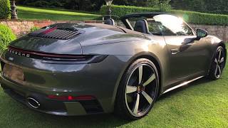 New 2019 Porsche 911 992 Sport Design Cabriolet  Aventurine Green  Test Run [upl. by Azral545]