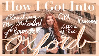 HOW I GOT INTO OXFORD FOR MY MASTERS GPA Statement of Purpose Resume etc  International Student [upl. by Aicemaj253]