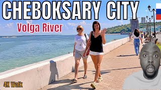 Life in Russia Under Sanctions  Cheboksary City  Volga River walking 4k Tour sights and history [upl. by Llerrad]