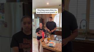 Hilarious flinching prank on boyfriend shorts [upl. by Eshman307]