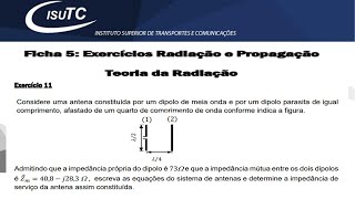 Como calcular a impedância de antena constituída um dipolo de meia onda e por um dipolo parasita [upl. by Ellehctim631]