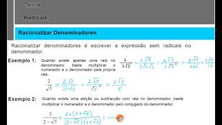 Racionalizar Denominadores  Matemática 10º Ano [upl. by Aznaed]