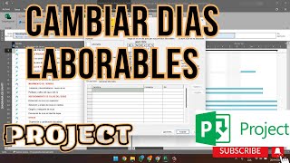 💥como cambiar los DIAS LABORABLES en MS Project [upl. by Marutani]