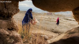 challenging life of Afghan villagers  twins cook traditional food [upl. by Hanson]