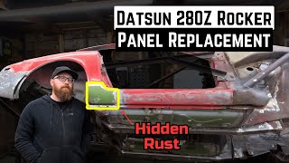 Repairing The Rocker Panel On The Datsun 280z Project [upl. by Anelra]