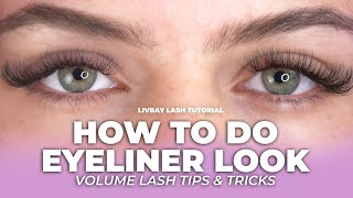 Lash with Me  How to Do Volume Lash Extensions  Eyeliner Look [upl. by Adamsen]