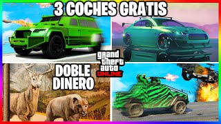 NUEVA ACTUALIZACION 3 COCHES GRATIS DOBLE DINERO GRANDES DESCUENTOS GTA Online [upl. by Eemla]