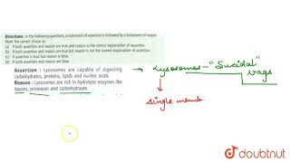 Assertion  Lysosmes are capable of digesting carbohydrates proteins lipids and nucleic acids [upl. by Ocsecnarf]