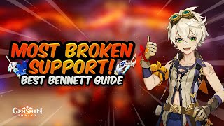 MOST BROKEN SUPPORT Updated Bennett Guide  Best Artifacts Weapons amp Teams  Genshin Impact 26 [upl. by Mylan]