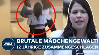 STUTTGART Schockierende Aufnahmen Mädchengruppe schlägt 12Jährige brutal in Parkhaus zusammen [upl. by Jankey]