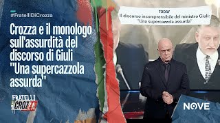 Crozza e il monologo sullassurdità del discorso di Giuli quotUna supercazzola assurdaquot [upl. by Nonaihr]