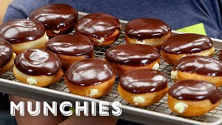 Homemade Boston Cream Donuts  The Cooking Show [upl. by Ainesy]