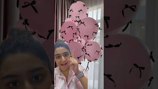 DIY Pinterest Inspired Balloons With Bows amp Pearls 😍🎀 ashortaday riasehgal [upl. by Buna]