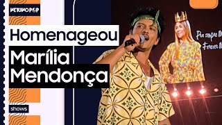 Bruno Mars homenageia Marília Mendonça em show em Brasília  Tecladista John Fossitt emociona [upl. by Yngiram]