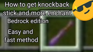 How to Get Knockback Stick in Bedrock edition Mcpe Easy and fast method 2 [upl. by Etyam793]