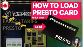 How to Load Presto Card on Machine  Reload card via cash debit or credit card  Living in Canada [upl. by Dnalkrik]