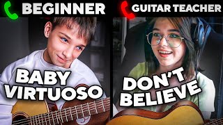 BABYVIRTUOSO SHOCKED GUITAR TEACHERS  PRANK [upl. by Kristal]