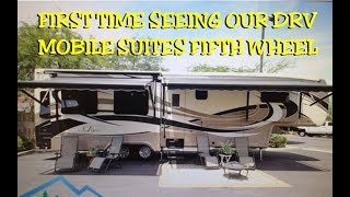 First Viewing of our Fifth Wheel DRV Mobile Suites after Buying Sight Unseen [upl. by Ocirred165]