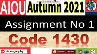 AIOU Code 1430 Solved Asignment No1 Autumn 2021  Business Statistics  Level BachelorBA [upl. by Rohclem]