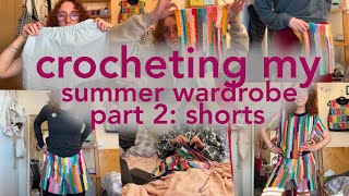 Crocheting my summer wardrobe part 2 shorts  crochet vlog [upl. by Aramit]