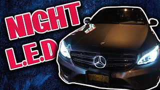 Mercedes C300 LED Lights Night Review [upl. by Brenn953]