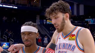 Chet Holmgren amp SGA React to Chets BuzzerBeater OKC Comeback vs Warriors [upl. by Greenstein]