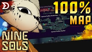 Nine Sols  100 Map — All Bosses Upgrades Abilities Items Secrets amp More [upl. by Atsirhcal862]