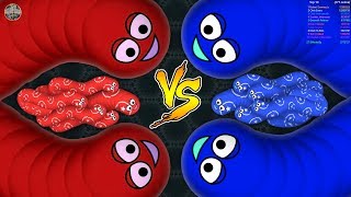 Wormateio RED vs BLUE Worm in 2 Teams Epic Wormateio Best Gameplay [upl. by Asenab]