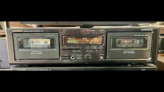 Onkyo TA RW311 Auto Reverse Dual Cassette Deck HX PRO w Manual Tested [upl. by Ihn]