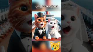 Cat Wedding Chaos Can they Escape the Sinking Ship shortsvideo trending cat cute catstory [upl. by Nifled]