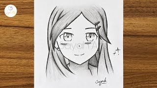 How to draw cute anime girl for beginners  Easy anime drawing  Easy drawing ideas for beginners [upl. by Giovanna]