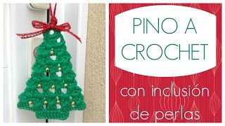 Pino de navidad a crochet con inclusión de perlas [upl. by Crandell]