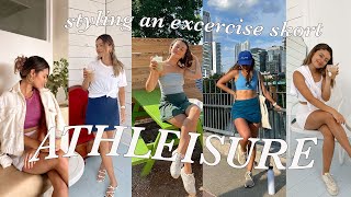 ATHLEISURE OUTFITS LOOKBOOK  Styling an Outdoor Voices exercise skort [upl. by Alyose871]