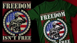 Custom Veteran TShirt Design  Adobe Illustrator Tutorial [upl. by Menashem917]