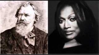 Jessye Norman sings Brahms  Geistliches Wiegenlied from Two Songs Op 91 22 [upl. by Aleunamme]